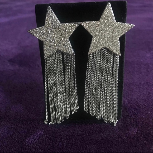 Jewelry - Silver Star Fringe Drop Earrings - Women Jewelry